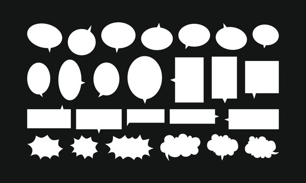 Set of comic speech bubbles and thought bubbles. Cartoon chat and thinking communication baloon vector illustration