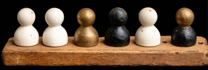 Wooden game board with figurines