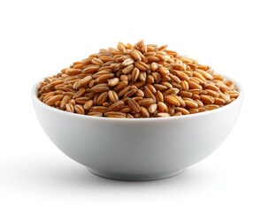 Pile of durum wheat in a white bowl