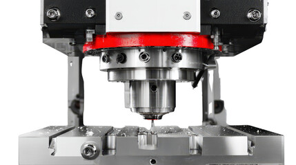 Milling machine vertical head background isolated on a Transparent background, PNG file.
