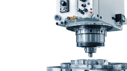 Milling machine vertical head background isolated on a Transparent background, PNG file.