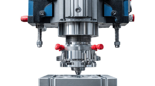 Milling machine vertical head background isolated on a Transparent background, PNG file.