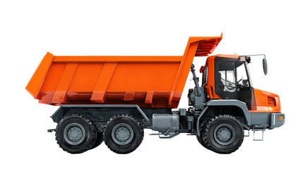 Fototapeta premium Mini earth moving truck for small sites background isolated on a Transparent background, PNG file.