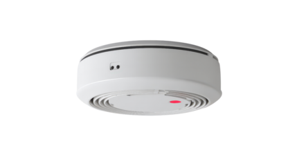 Minimalist smoke detector background isolated on a Transparent background, PNG file.