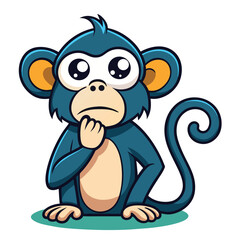 Fototapeta premium A fun and cute cartoon illustration of a happy, brown, baby puppy with a funny tail