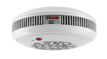 Modern heat detector device background isolated on a Transparent background, PNG file.