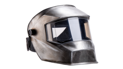 Modern welding mask with lightweight design background isolated on a Transparent background, PNG file.