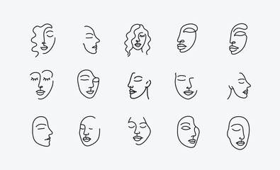 Abstract Continuous Face Line Art Graphic Pack