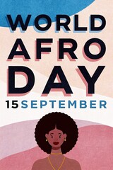 World Afro Day poster with african american woman in profile