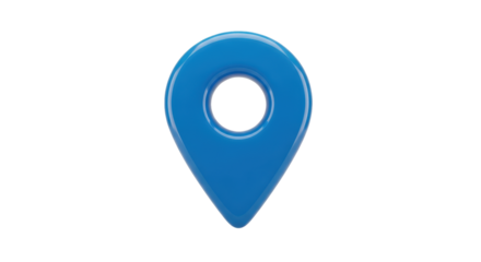 Isolated Location Marker, 3D Navigation Pin for Cartography and Mapping Applications