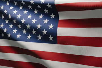 Waving American Flag in the Wind