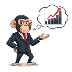 Businessman showing growth graph illustration