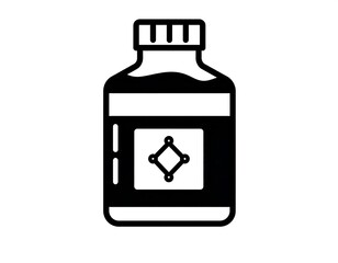 Black outline of a medicine bottle