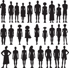Diverse People Black Silhouette Collection