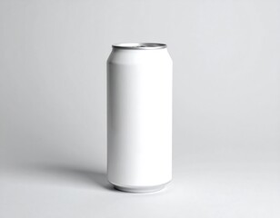 Blank aluminum can on a plain background