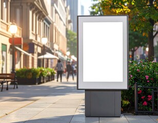 Blank billboard in a city street