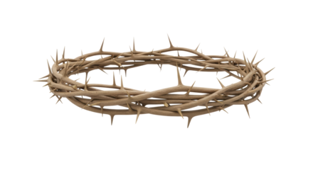 Isolated Crown of Thorns concept, biblical symbol of Jesus' passion and Easter suffering