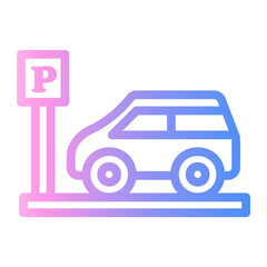 Obraz premium parking Line Gradient Icon