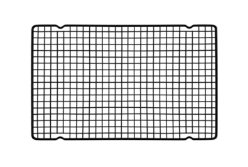 Top view empty black wire cooling rack for baking or pastry isolated