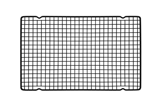 Top view empty black wire cooling rack for baking or pastry isolated