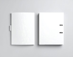 Blank white binder and notepad mockup