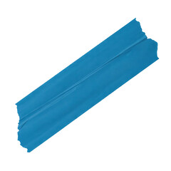 Blue Adhesive Tape Piece Isolated on Transparent Background.