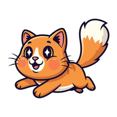 Playful Kitten: A cute, animated ginger kitten joyfully leaps, its vibrant orange fur and sparkling eyes bringing a sense of delight. Perfect for projects needing charm and fun.