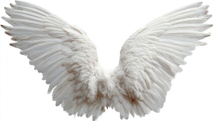 Fototapeta premium Pair of large, detailed white angel wings (10)