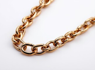 Gold chain necklace, close-up