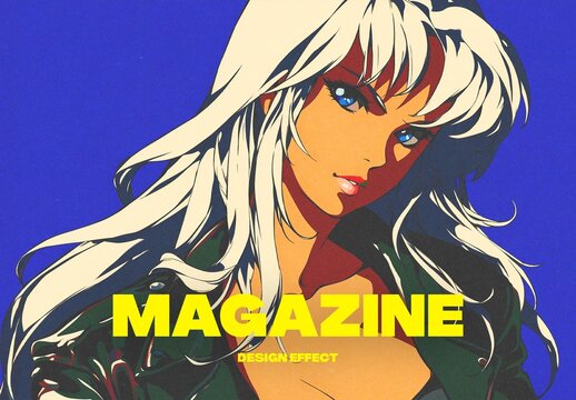 Saturated Magazine Print Design Effect Mockup