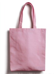 A solid pink tote bag