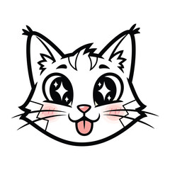 Cat Illustration: A whimsical illustration of a cute cat face. It captures the essence of fun and lightheartedness. 