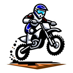 Motocross Rider Soaring Through the Air on a Dirt Bike