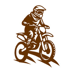 Motocross Rider Silhouette in Action