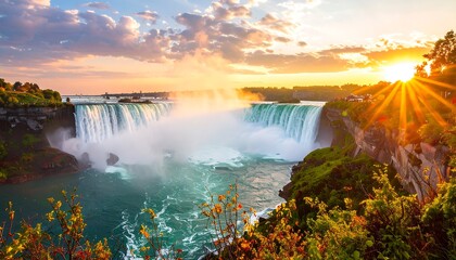 Niagara Falls Sunset Panorama