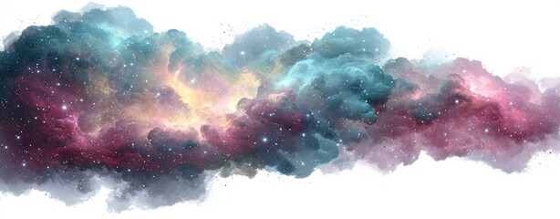 Abstract watercolor-style nebula