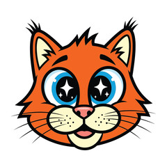 Whimsical Cartoon Cat: A friendly, animated feline captivates with its charming expression, sparkling eyes, and playful allure, radiating warmth and inviting viewers to embrace joy.