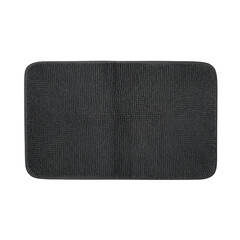 Soft Black Bath Mat Isolated on Transparent Background.