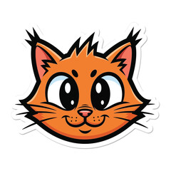 Cartoon Cat Face: A charming cartoon cat face with big, expressive eyes and a playful smile, perfect for adding a touch of fun and whimsy.