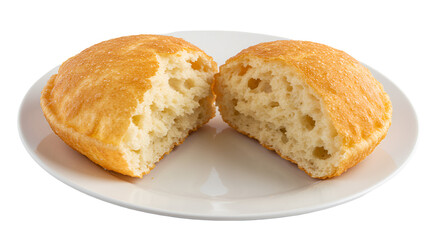 Puffy Puri Broken into Two Parts