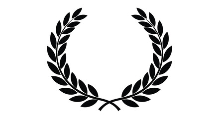 Fototapeta premium A simple black and white illustration of a laurel wreath design