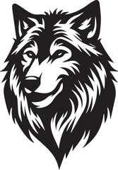 Howling Wolf Vector Silhouette - Wild Animal Logo Illustration