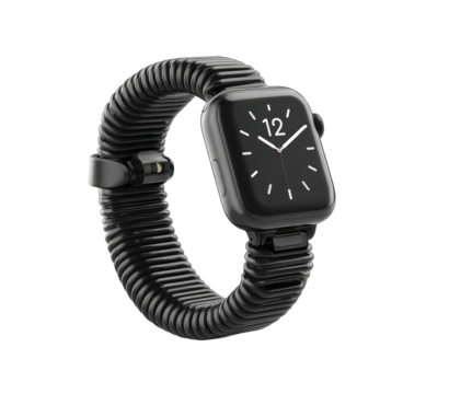 Black smart watch with textured band