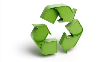 Obraz premium 白い背景に緑のリサイクル記号