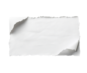 Blank, torn white paper