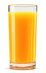 Clear glass tumbler filled with vibrant orange juice