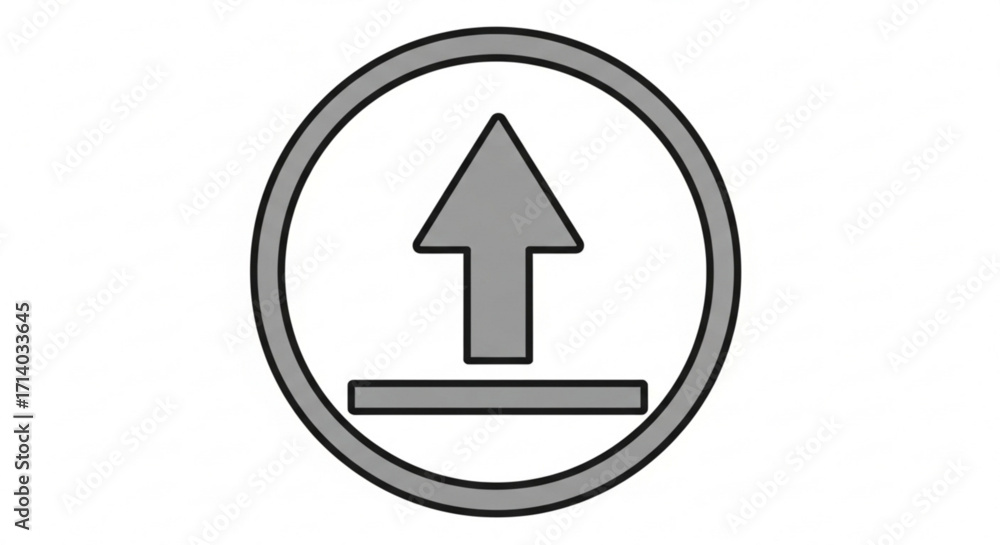Aufkleber a cartoon upload icon is a symbol used to indicate the action of transferring data from a local syst