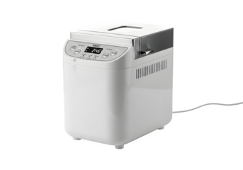 Modern white bread maker isolated on transparent background, perfect for baking fresh loaves at home with ease and convenience, offering a delightful aroma