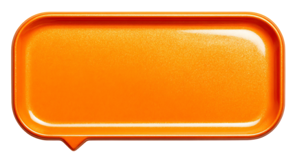 Orange speech bubble, glossy, 3D