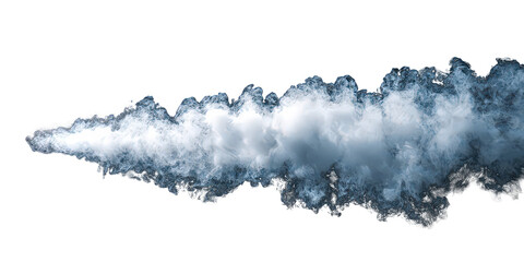 White Smoke Cloud Isolated on Black Background